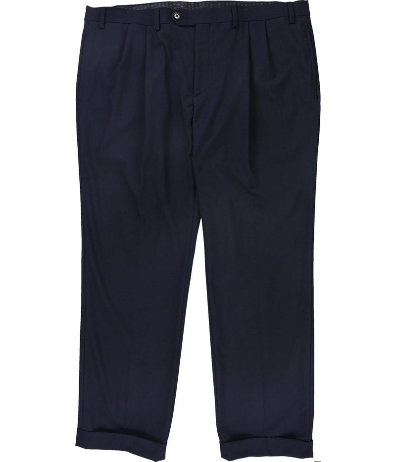 Ralph Lauren Mens Solid Cuffed Straight Leg Slacks Dress Pants