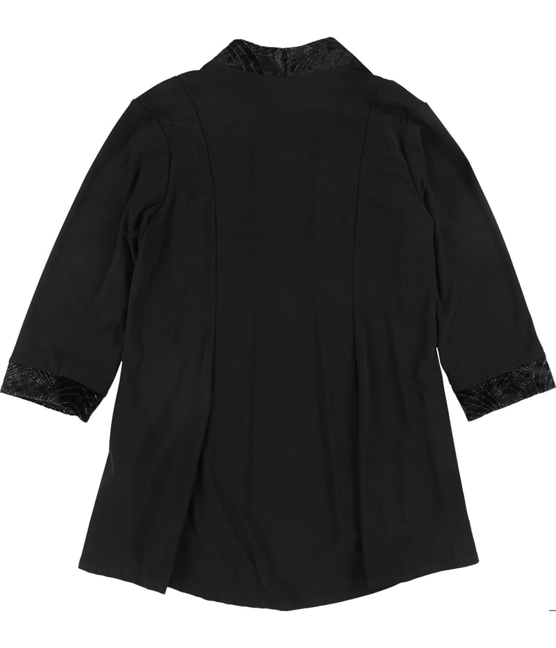 R & M Richards Womens Contrast Trim Cardigan Sweater