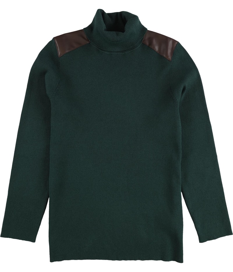 Ralph Lauren Womens Ribbed Elbow Patched Knit Sweater