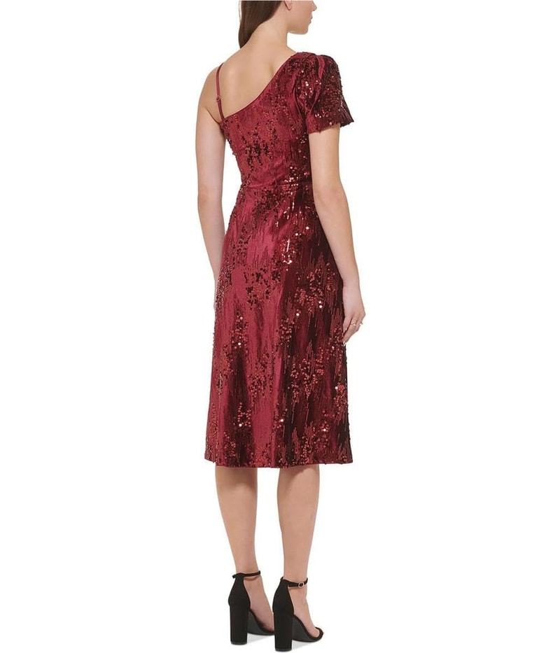 Kensie Womens Sequins Off-Shoulder Dress