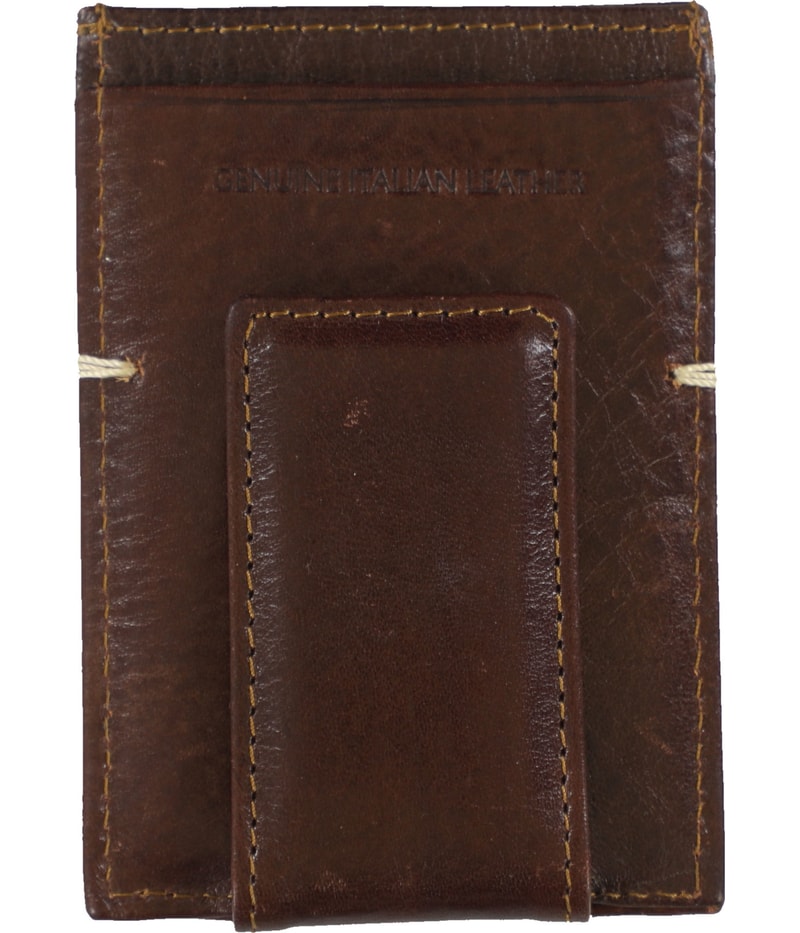 Tasso Elba Mens Genuine Italian Leather Coin Card Case Wallet
