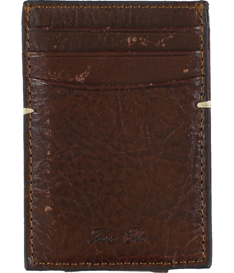 Tasso Elba Mens Genuine Italian Leather Coin Card Case Wallet