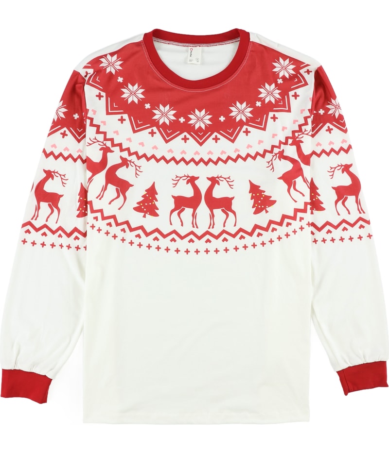 PatPat Mens Reindeer and Snowflake Print Pajama Set