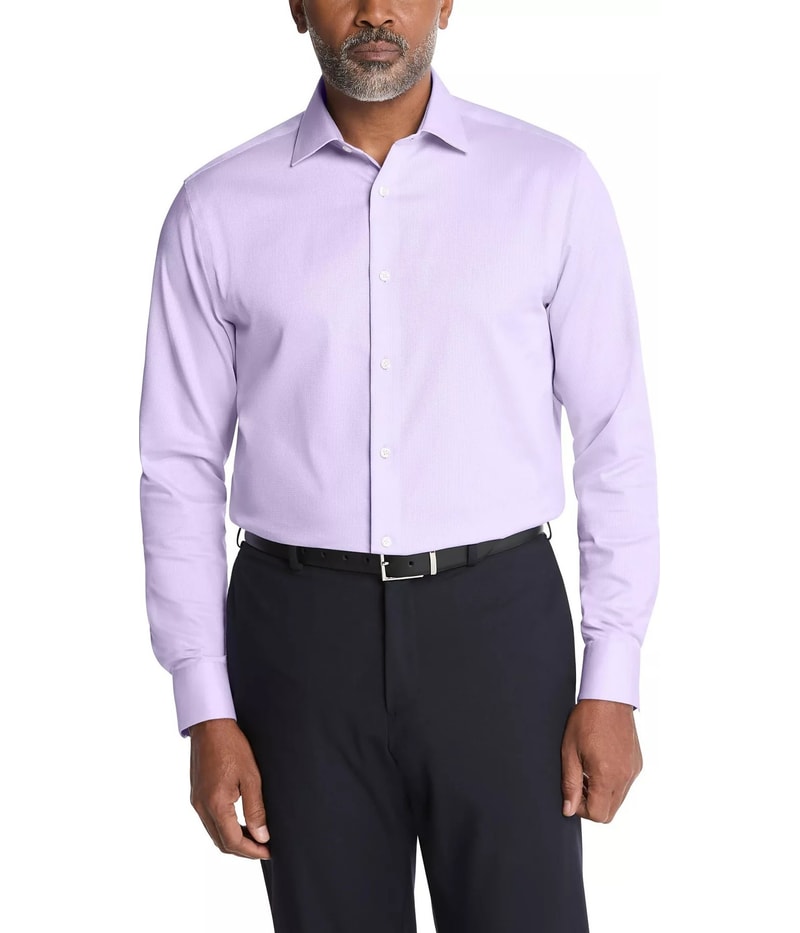 Calvin Klein Mens Refined Cotton Button Down Dress Shirt