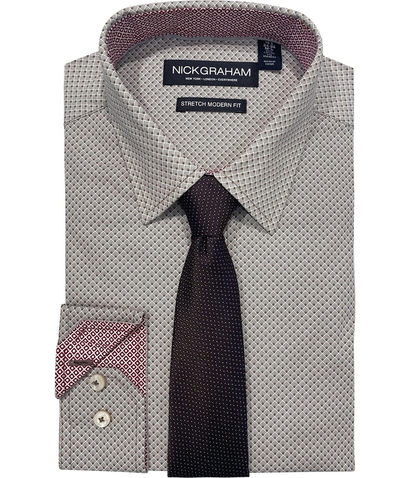 Nick Graham Mens Art Deco Squares Self-tied Necktie