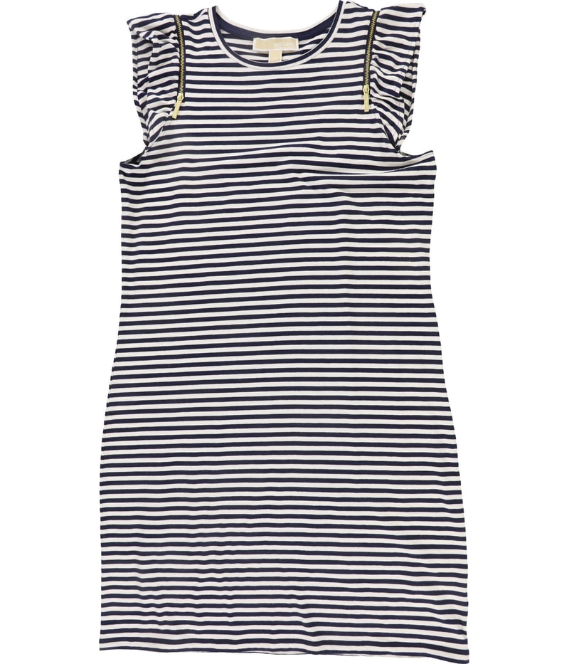Michael Kors Womens Zipper Shoulder Shirt Dress