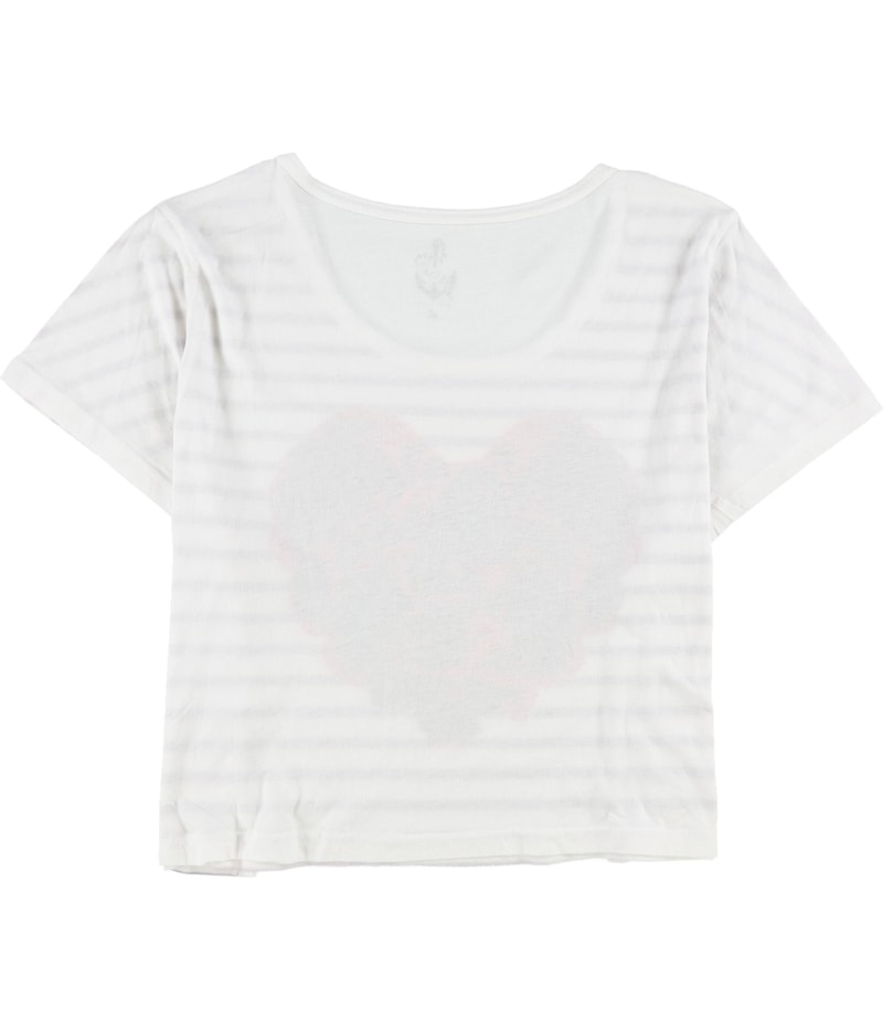 dELiA*s Womens Striped, Rose Heart Graphic T-Shirt