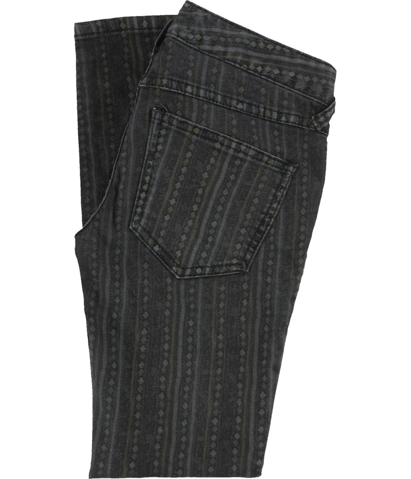 Free People Womens Geometric Tapered Skinny Cropped Jeans