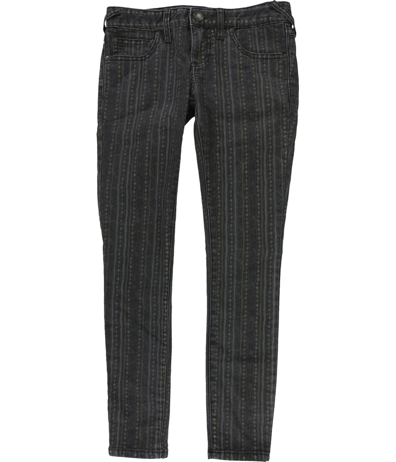 Free People Womens Geometric Tapered Skinny Cropped Jeans