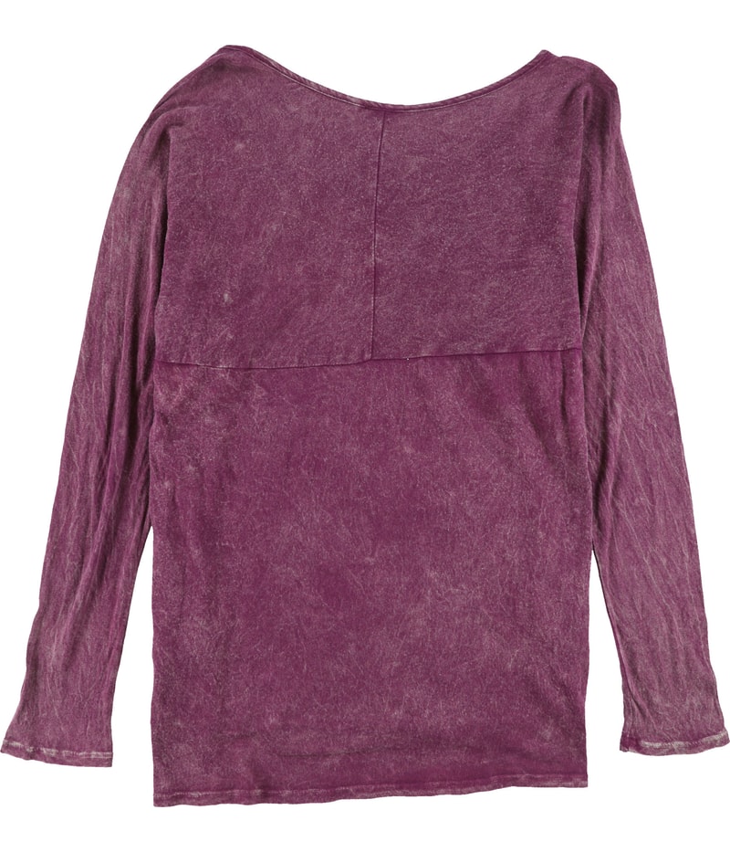 Free People Womens Acid Wash Tunic Blouse
