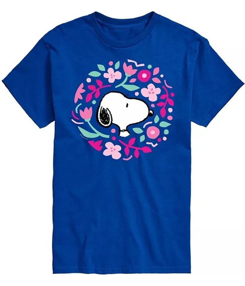 Gildan Mens Snoopy Flower Graphic T-Shirt