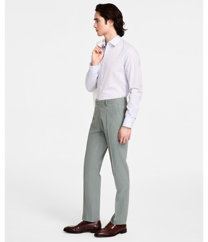 Tommy Hilfiger Mens Modern-Linen Fit Straight Leg Slim Dress Pants