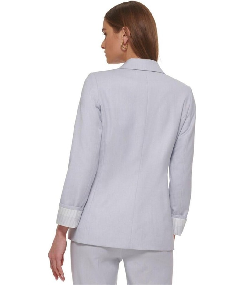 DKNY Womens Notched Lapel Double Breasted Blazer Jacket