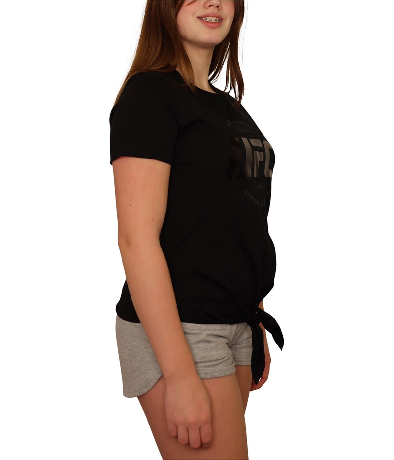 Reebok Womens Tie Front Graphic T-Shirt