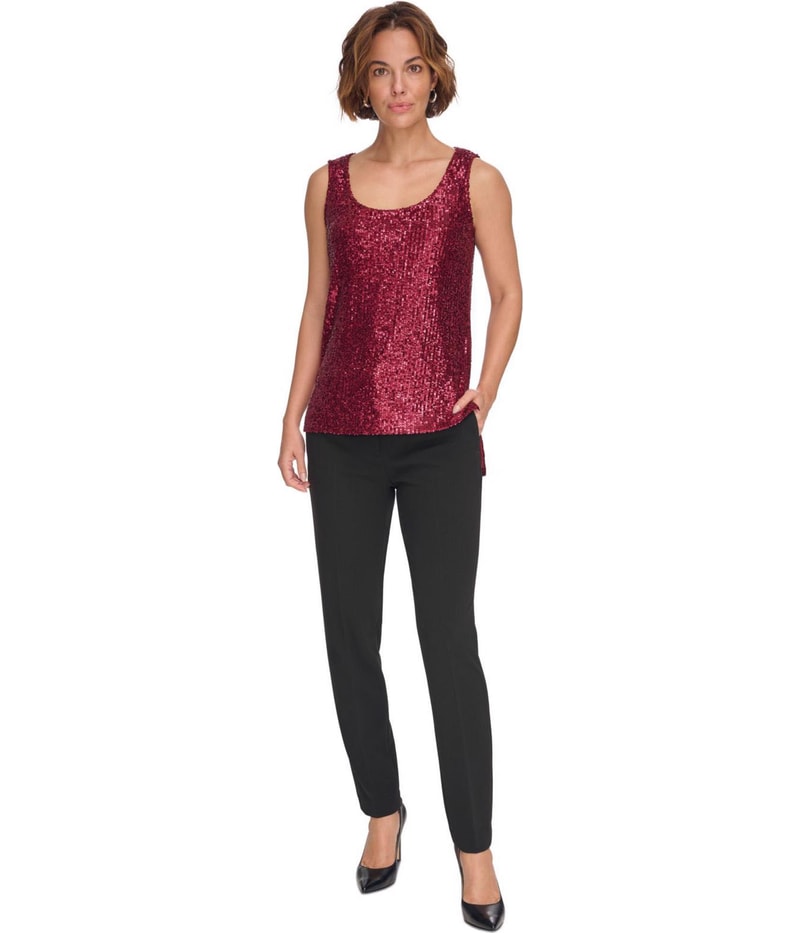 DKNY Womens Sequin Tank Top