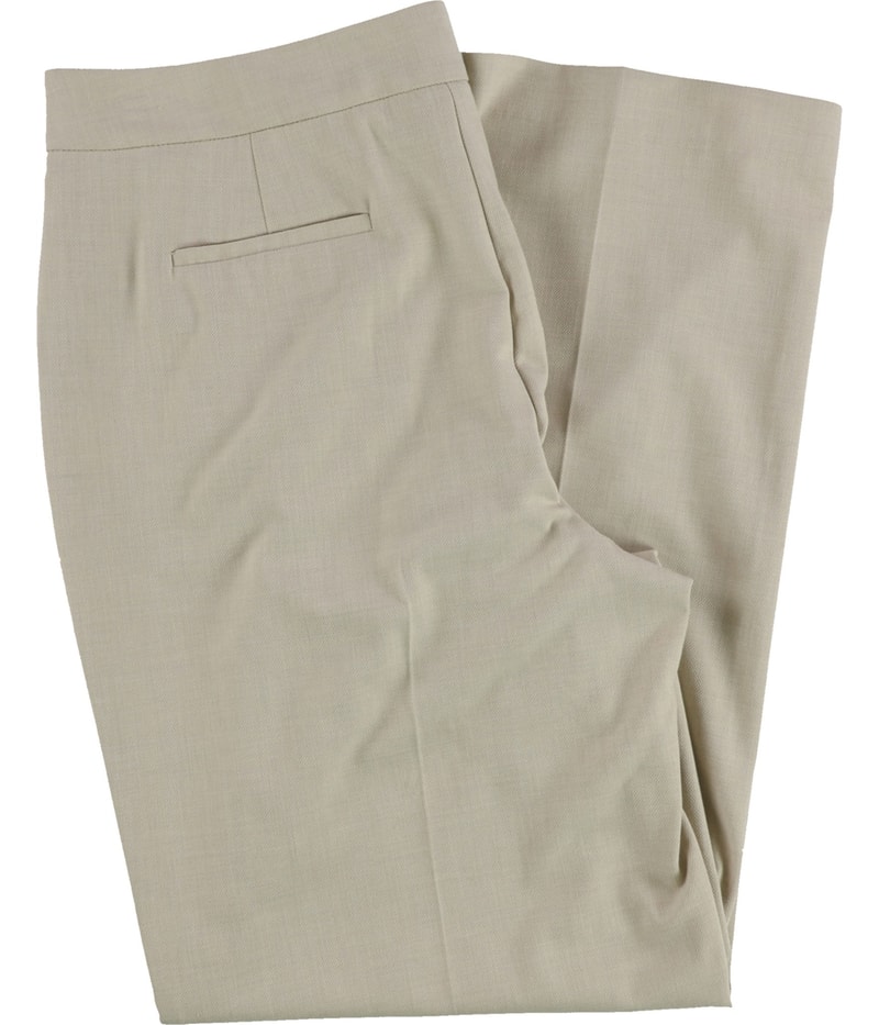 DKNY Womens High Rise Straight Leg Slacks Dress Pants in Beige, image 2 of 3
