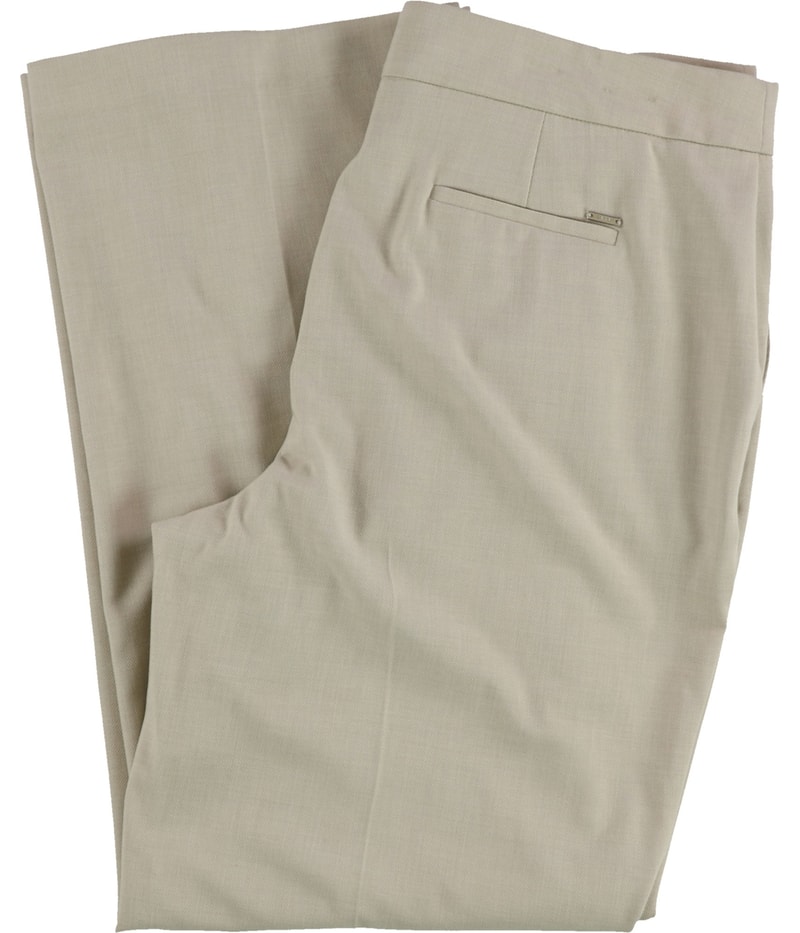 DKNY Womens High Rise Straight Leg Slacks Dress Pants in Beige, image 3 of 3