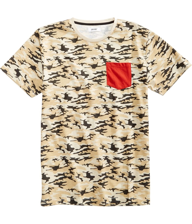 Univibe Mens Camo Pocket Basic T-Shirt