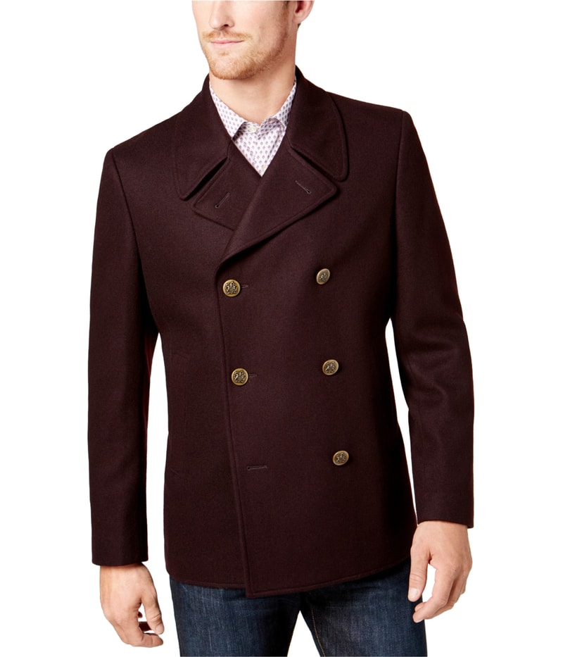 Tallia Mens Double Breasted Pea Coat