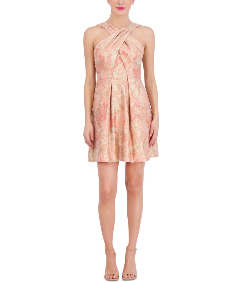 Vince Camuto Womens Floral-Print Mini Fit & Flare Dress