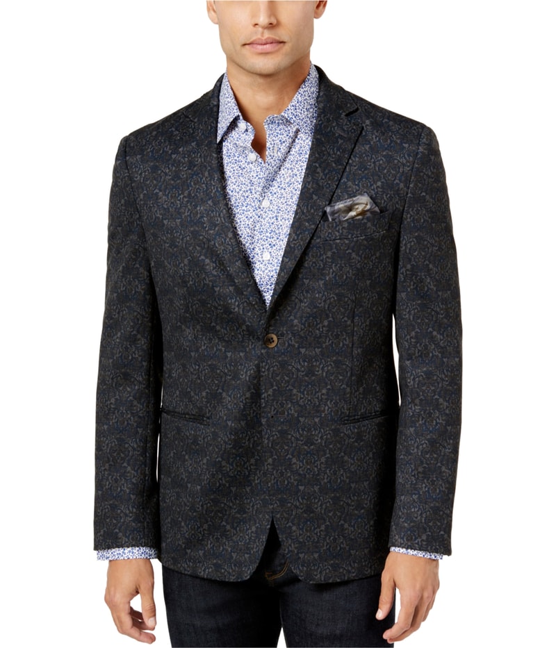 Tallia Mens Slim-Fit Pattern Two Button Blazer Jacket