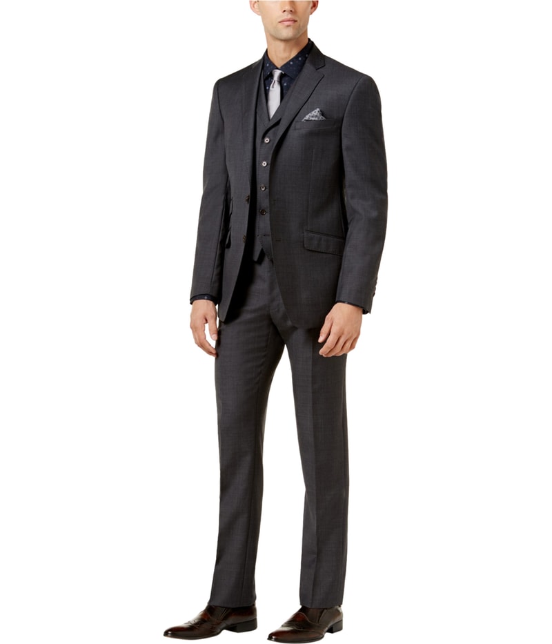 Tallia Mens Sharkskin Two Button Formal Suit