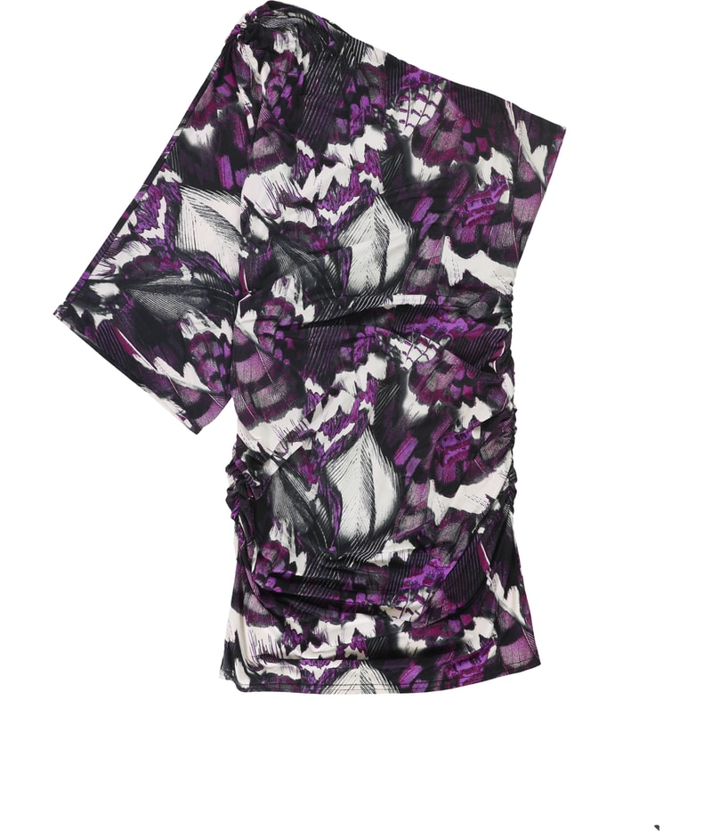 GUESS Womens Floral One Shoulder Dress
