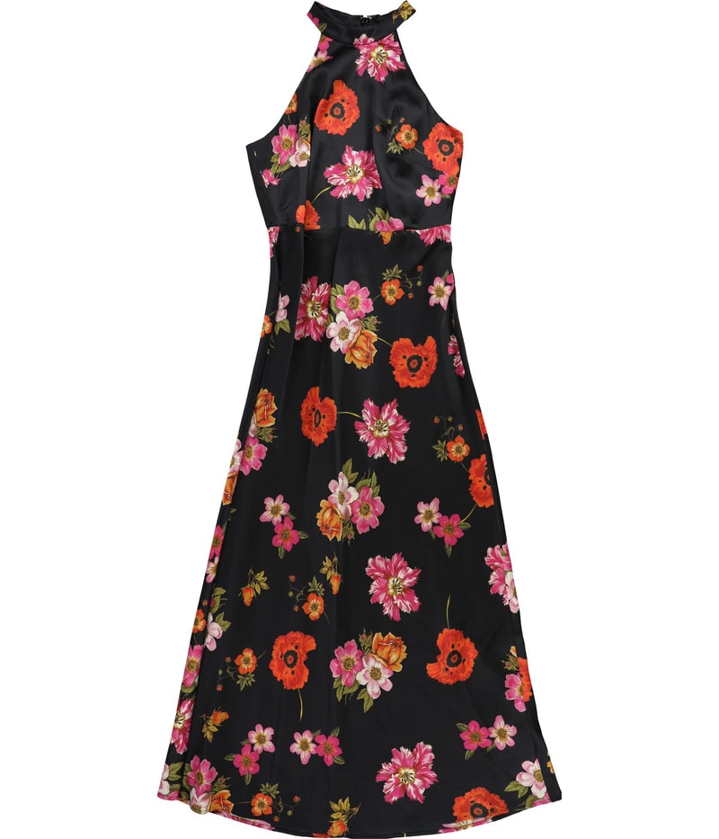 GUESS Womens Floral Print Halter Bodycon Dress