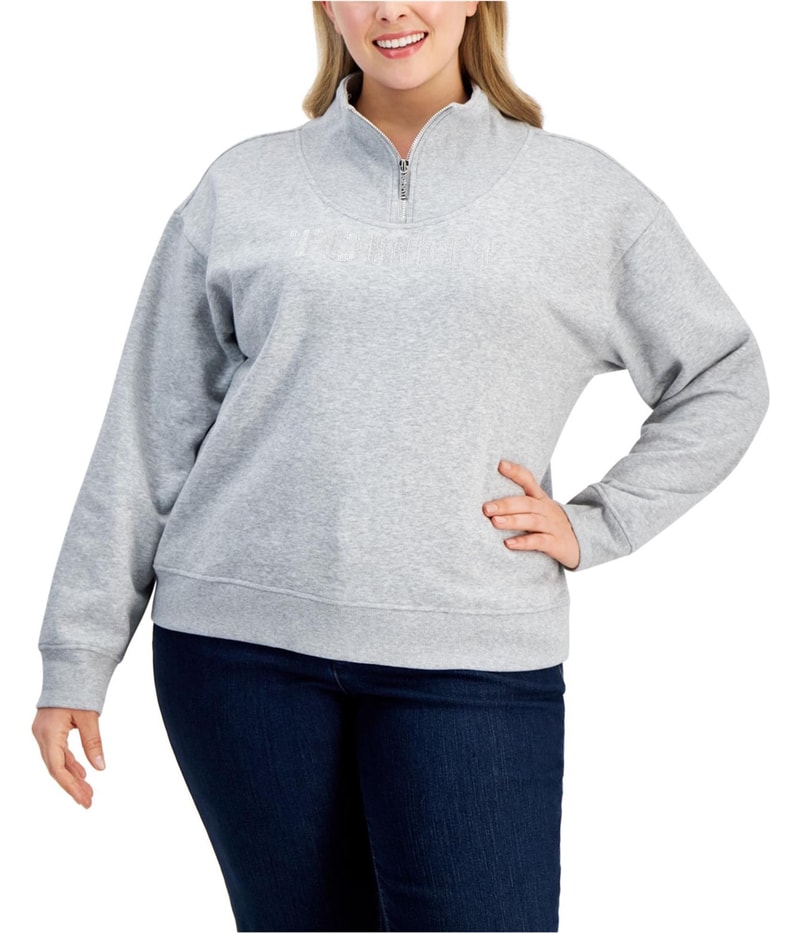 Tommy Hilfiger Womens Logo QuarterZip Sweatshirt