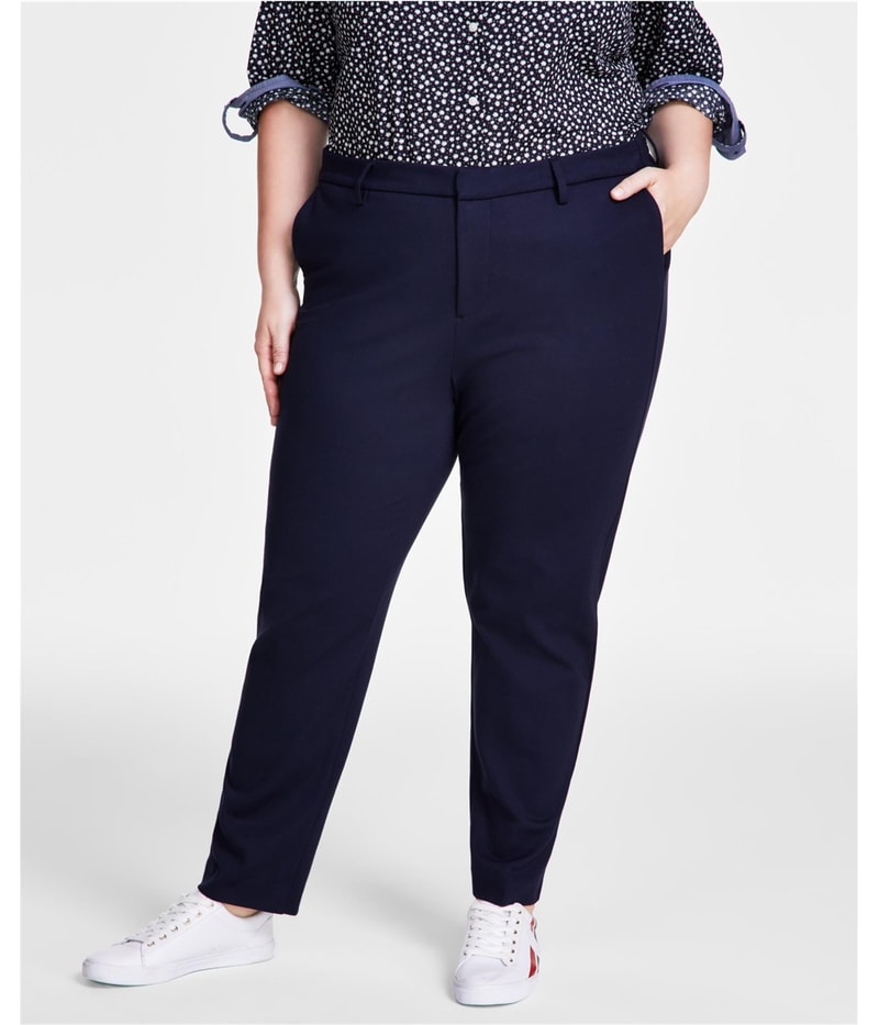 Tommy Hilfiger Womens Ponte Straight Leg Casual Pants