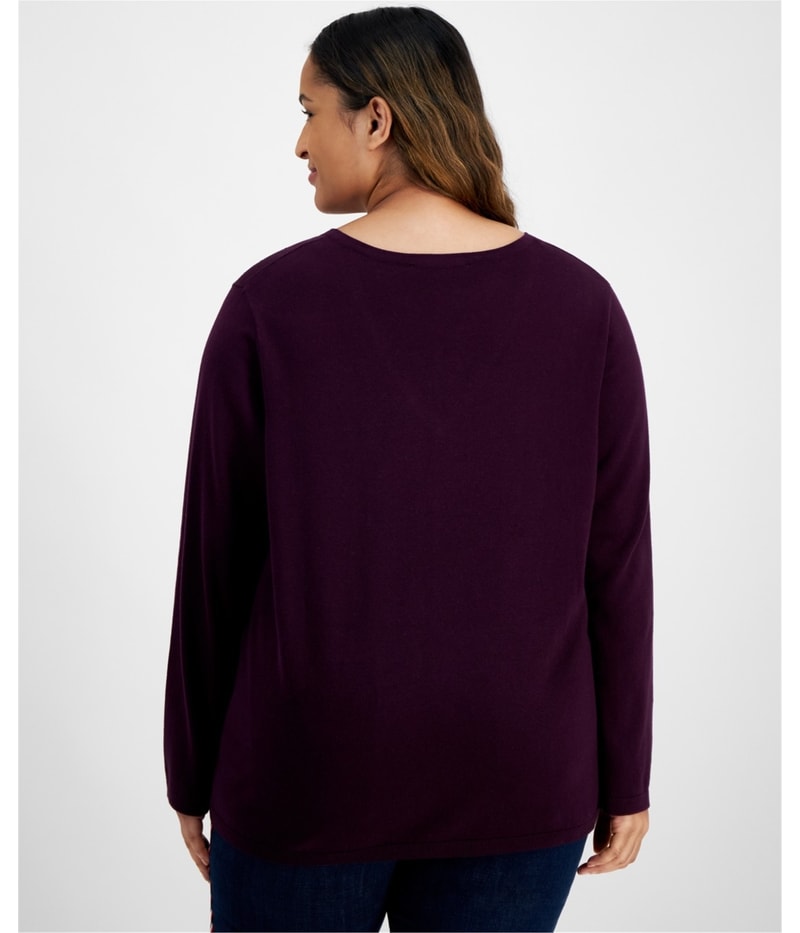 Tommy Hilfiger Womens Rhinestone Pullover Sweater