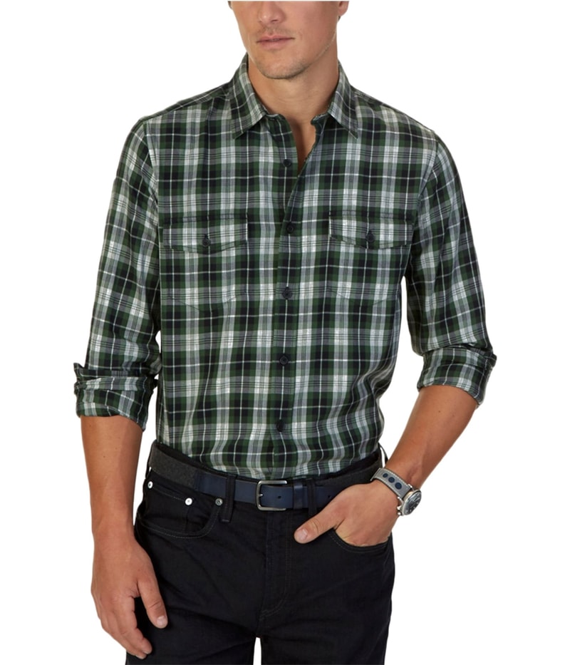 Nautica Mens Plaid Button Up Shirt