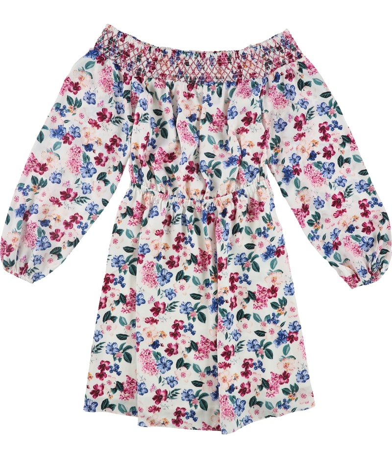 GUESS Womens Floral Off-Shoulder Dress