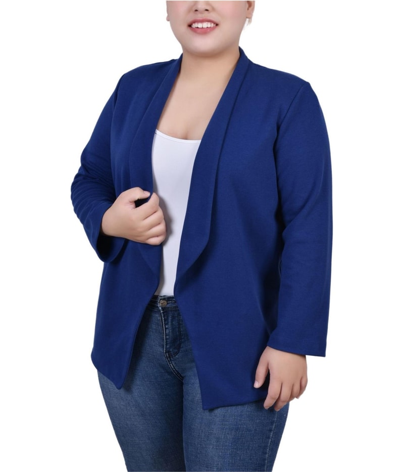 NY Collection Womens Solid Blazer Jacket
