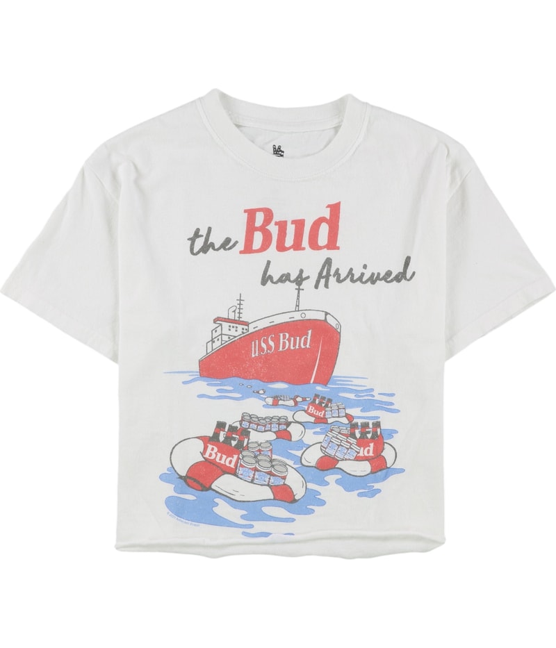 Junk Food Womens USS Bud Cropped Graphic T-Shirt