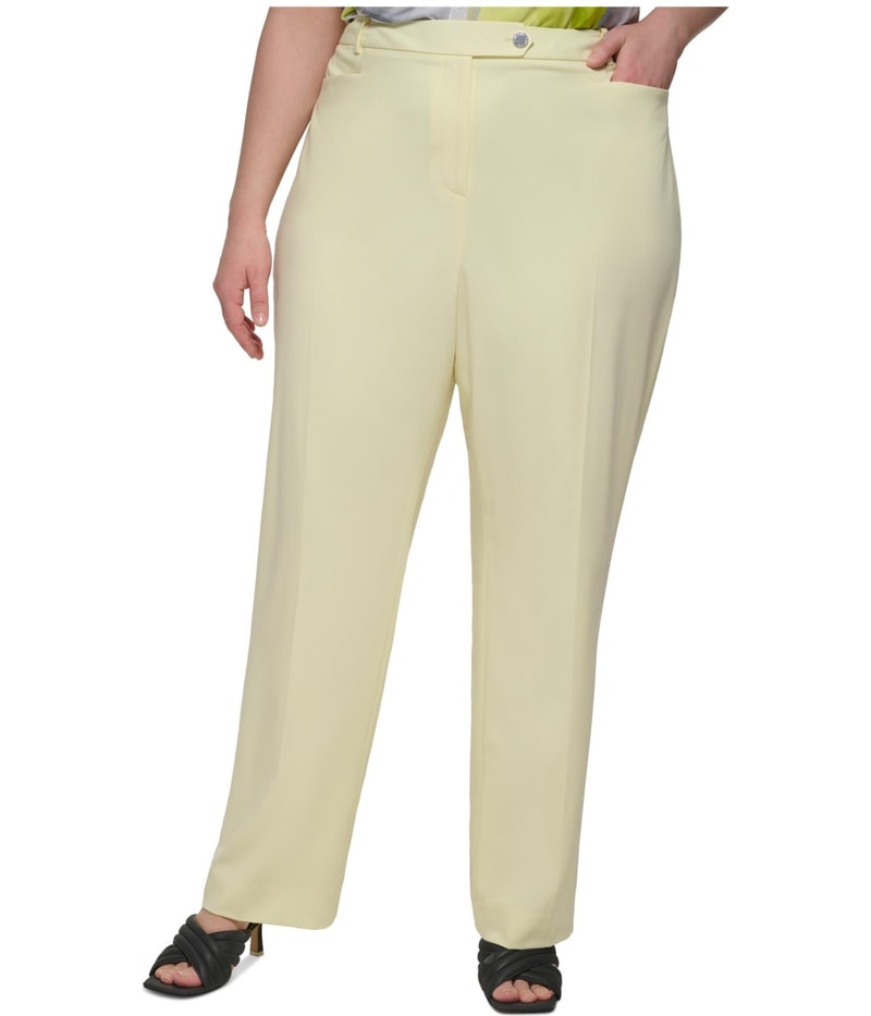 Calvin Klein Womens Lux Modern Straight Leg Dress Pants