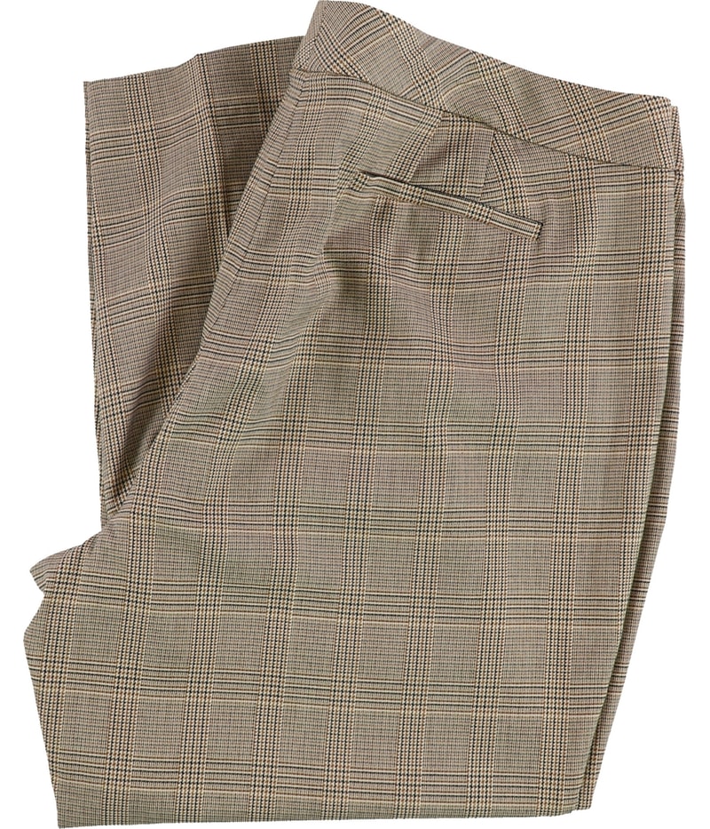Calvin Klein Womens Plaid Straight Leg Slim Dress Pants