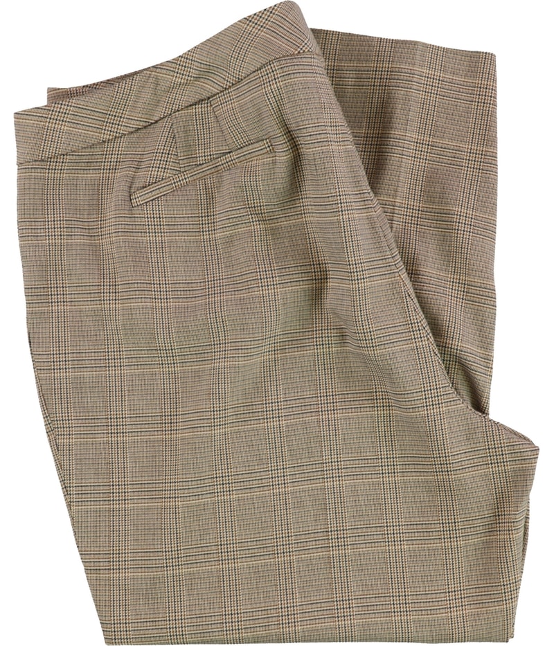 Calvin Klein Womens Plaid Straight Leg Slim Dress Pants