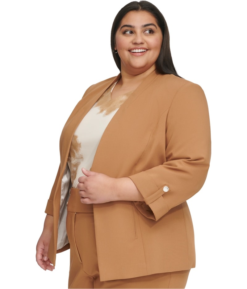 Calvin Klein Womens Roll-Tab Blazer Jacket