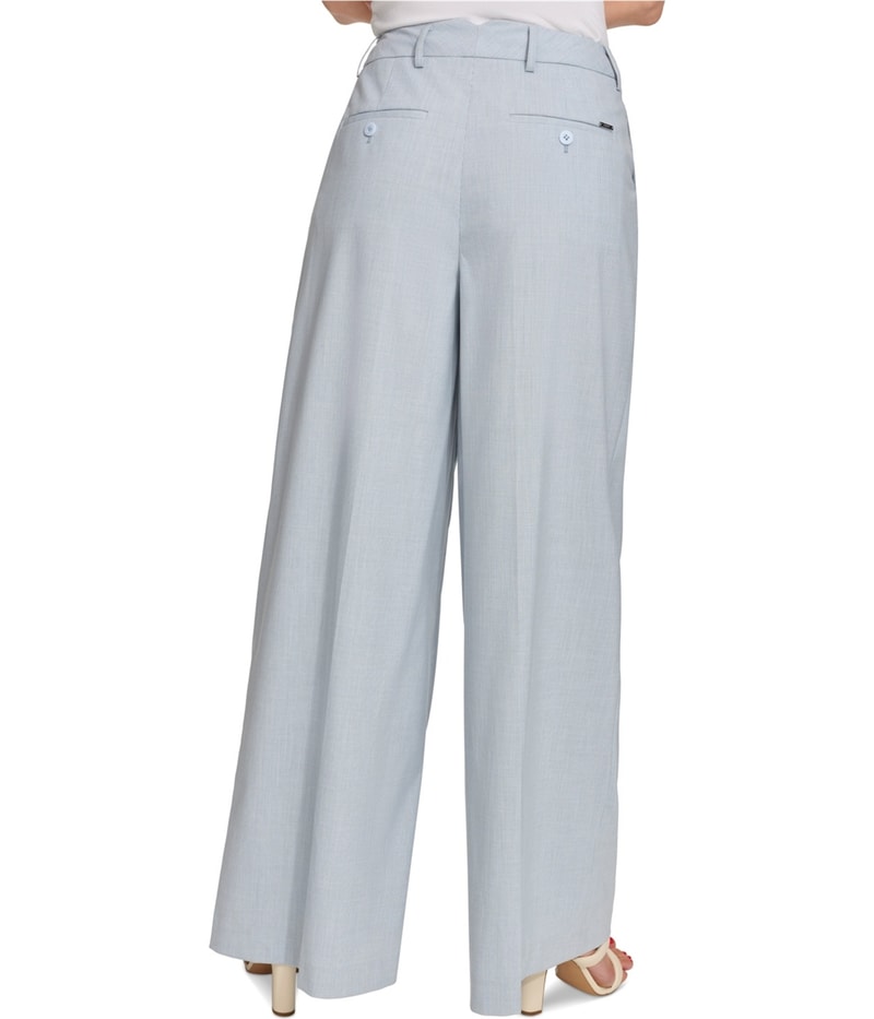 DKNY Womens Full Length High Rise Wide Leg Casual Pants