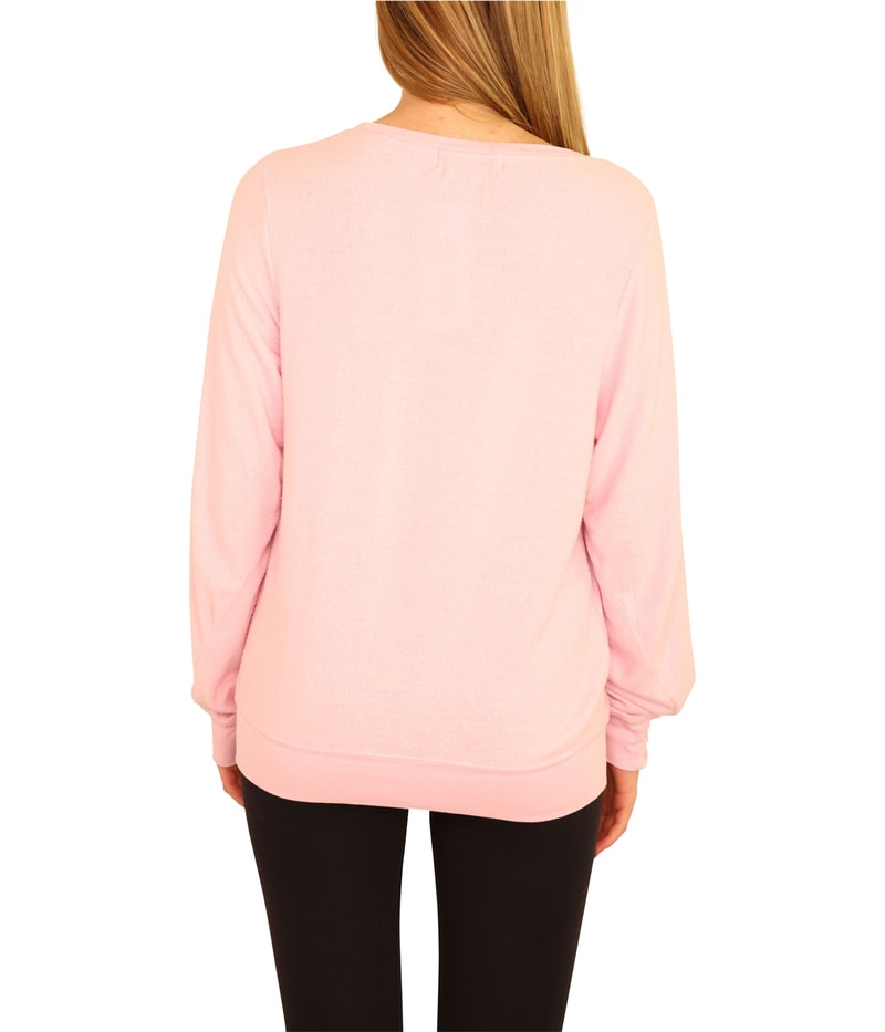 Dream Scene Womens Cotton Rose All Day Sweatshirt in Pink, image 3 of 4