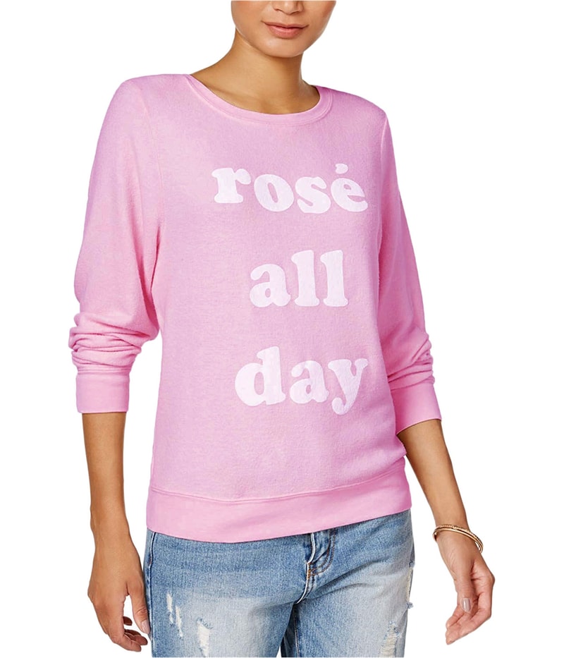 Dream Scene Womens Cotton Rose All Day Sweatshirt in Pink, image 4 of 4