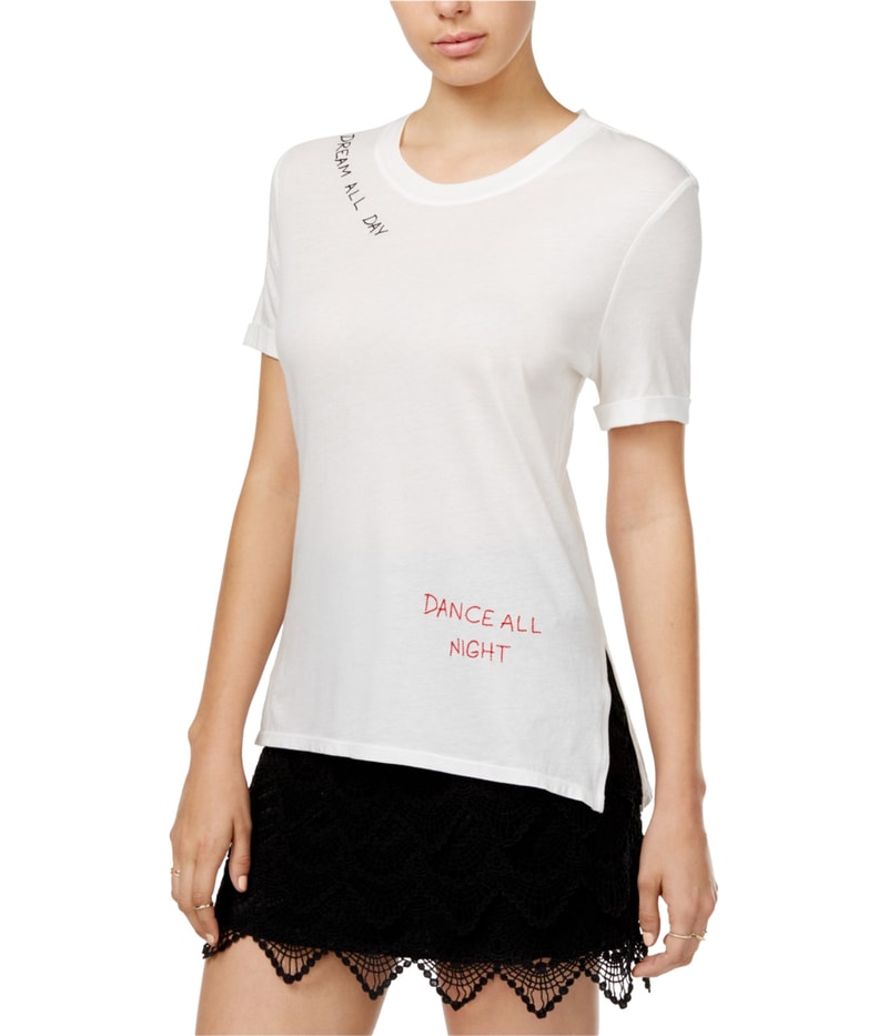 Carbon Copy Womens Embroidered Everyday Graphic T-Shirt