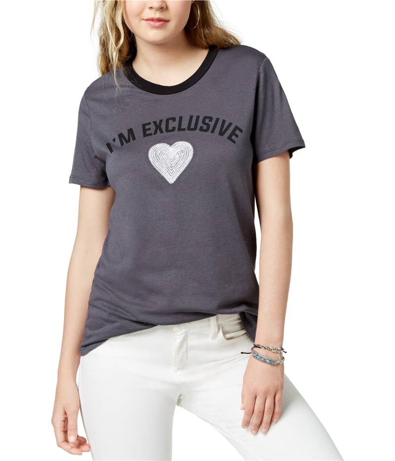 Carbon Copy Womens I’m Exclusive Embellished T-Shirt