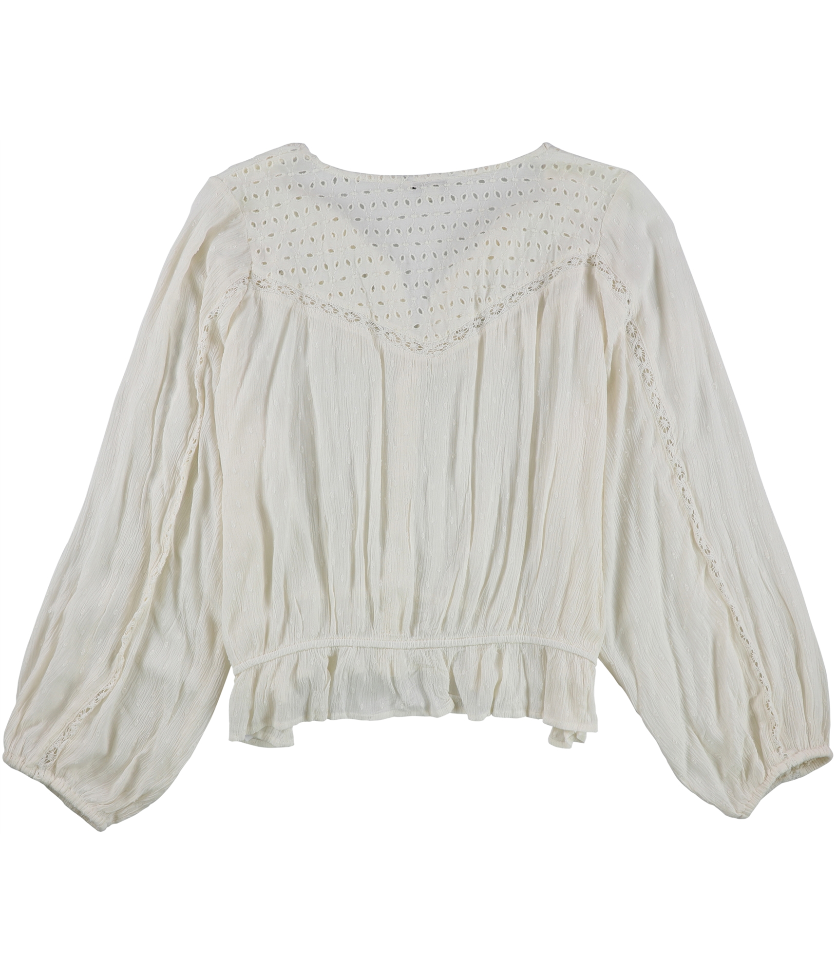 American Eagle Womens Lace Accent Peasant Blouse, 106, S product image view 2