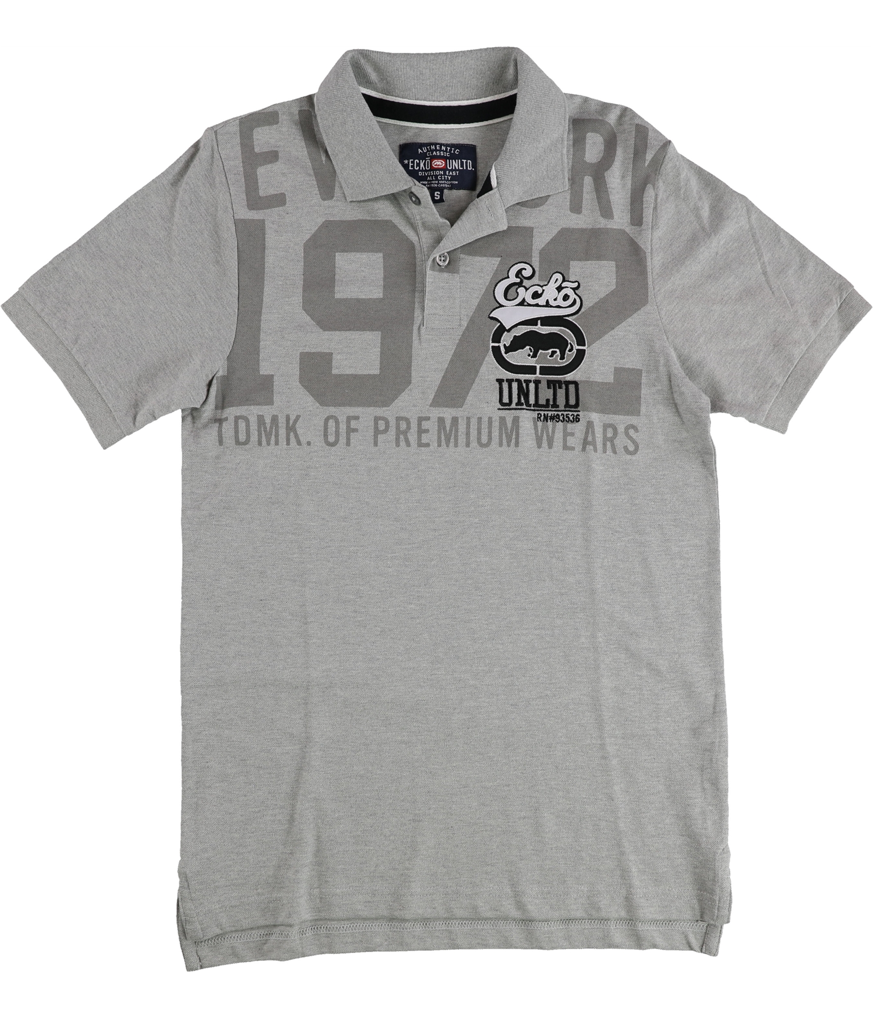 Ecko Unltd. Mens 1972 Premium Wears Polo Shirt, htrgrey, XS