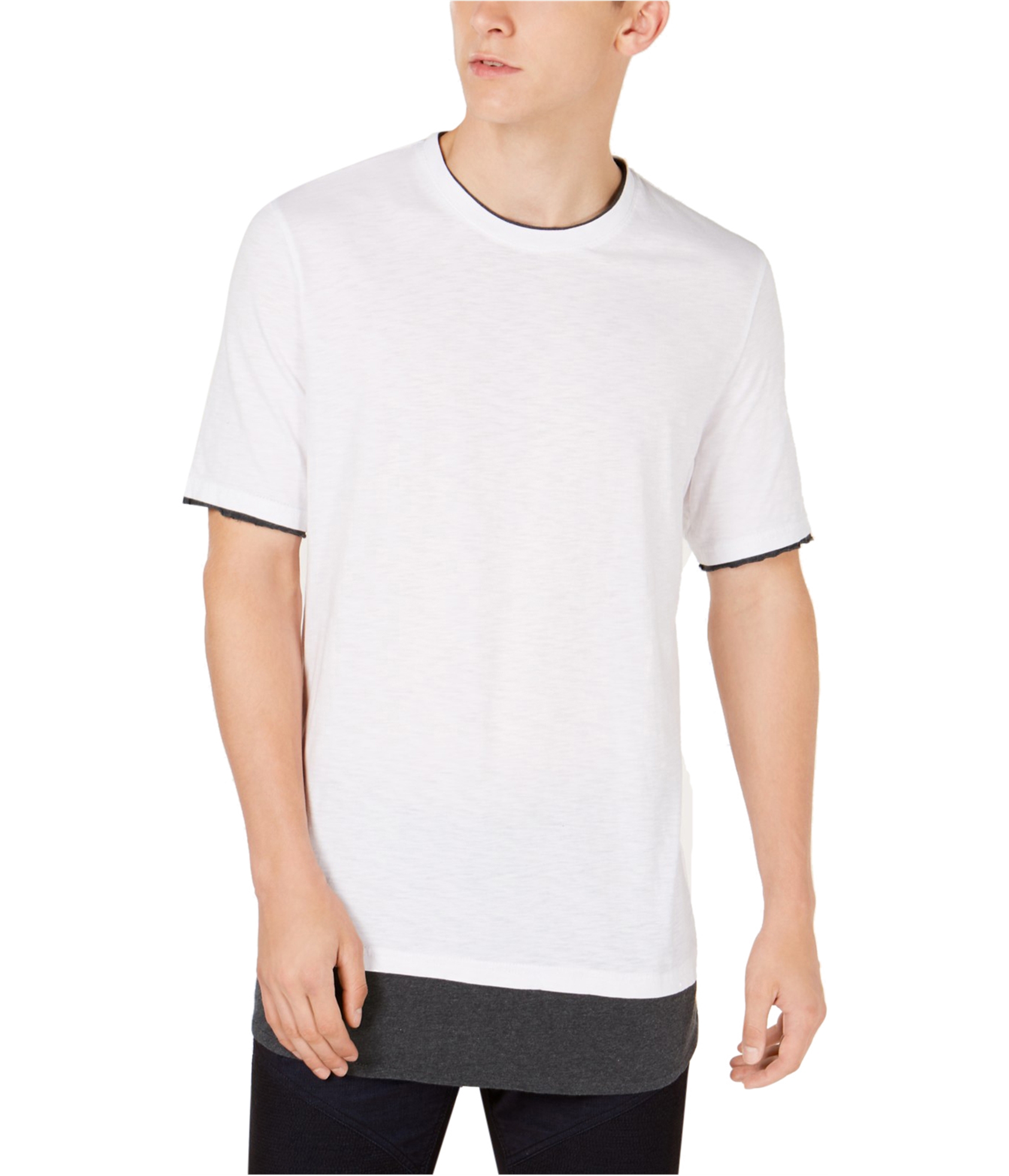 I.N.C Mens Colorblocked Basic T-Shirt