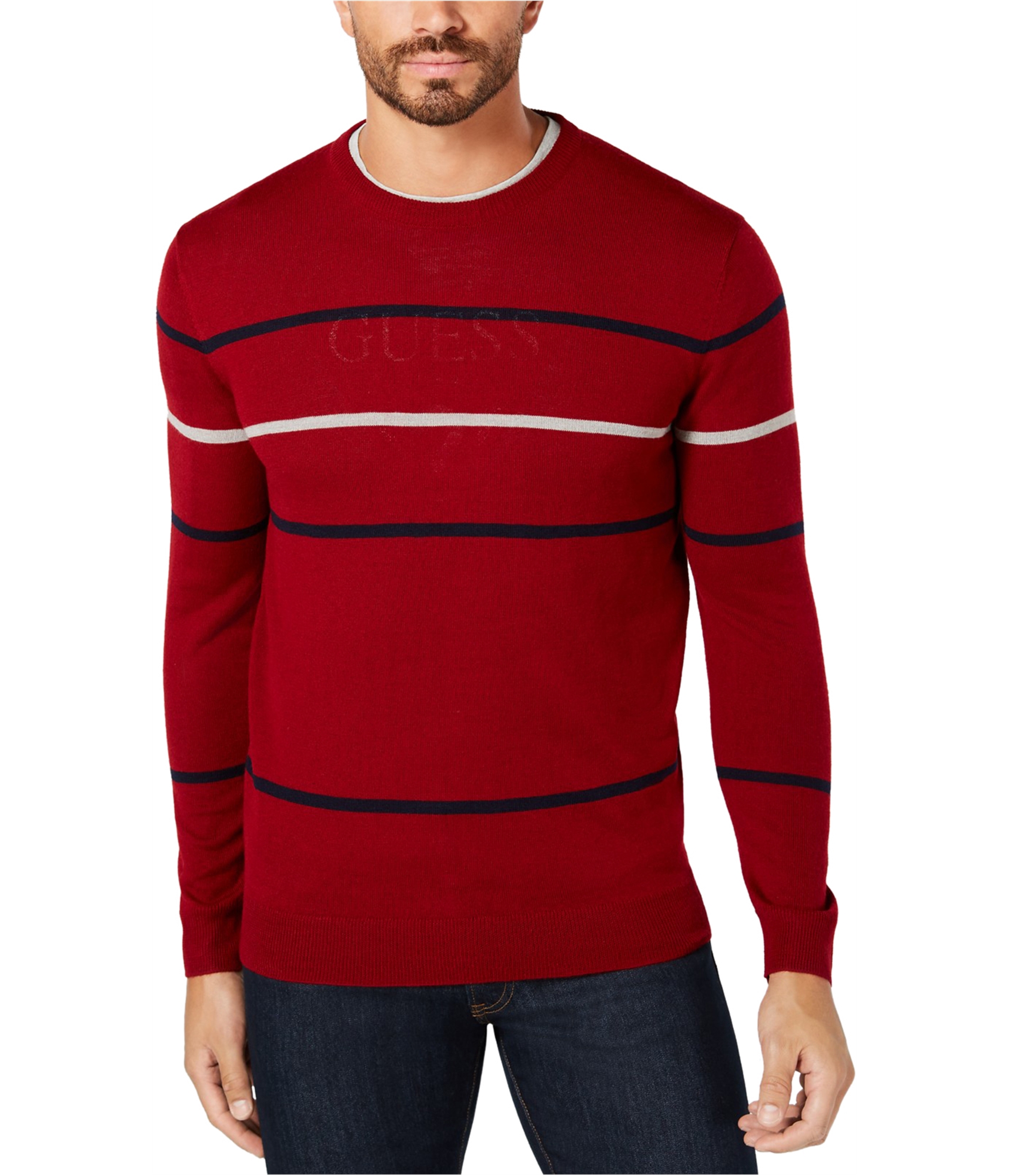 Club Room Mens Pop Stripe Pullover Sweater - Picture 2 of 2