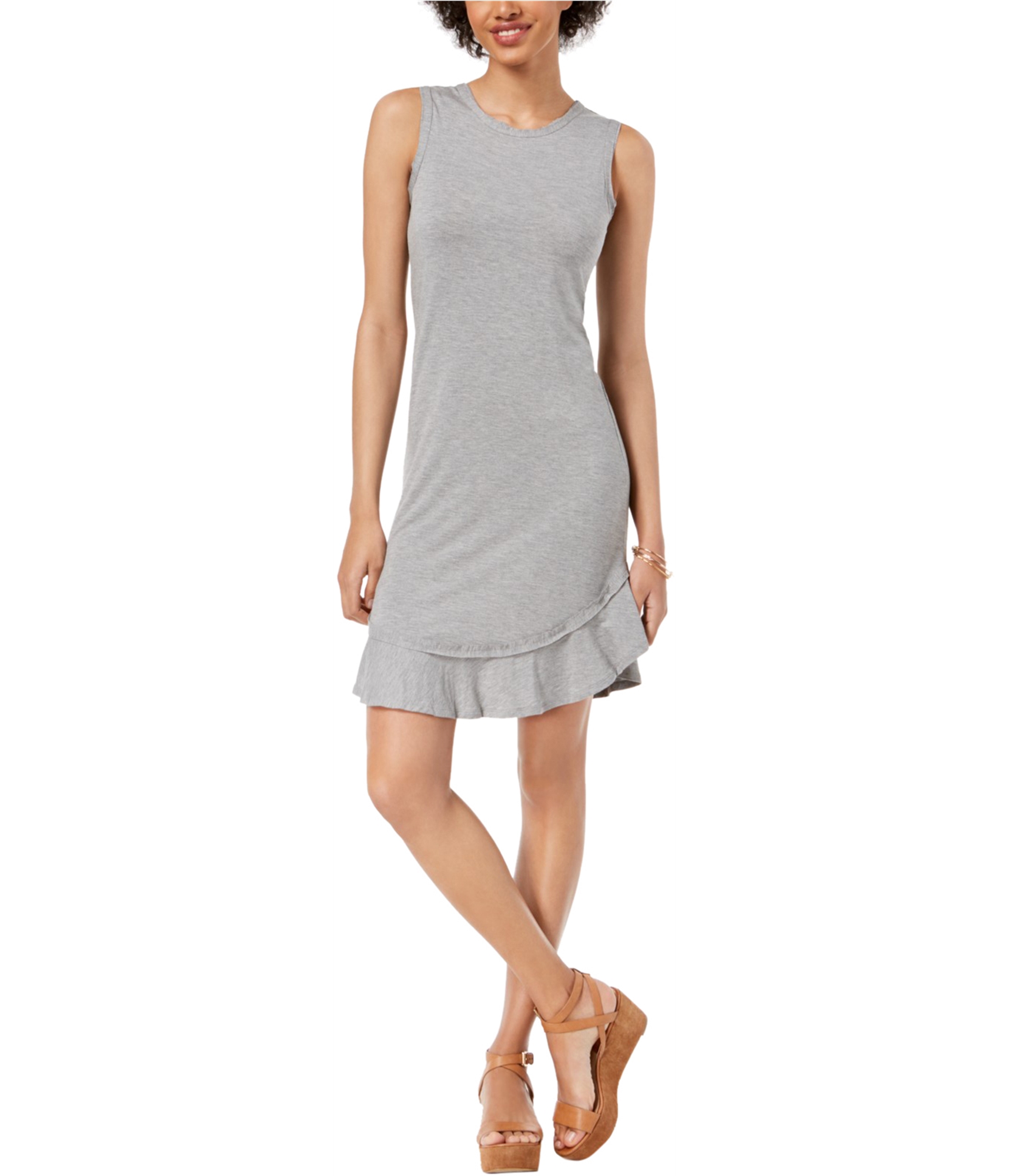 maison Jules Womens Ruffled-Hem Bodycon Dress