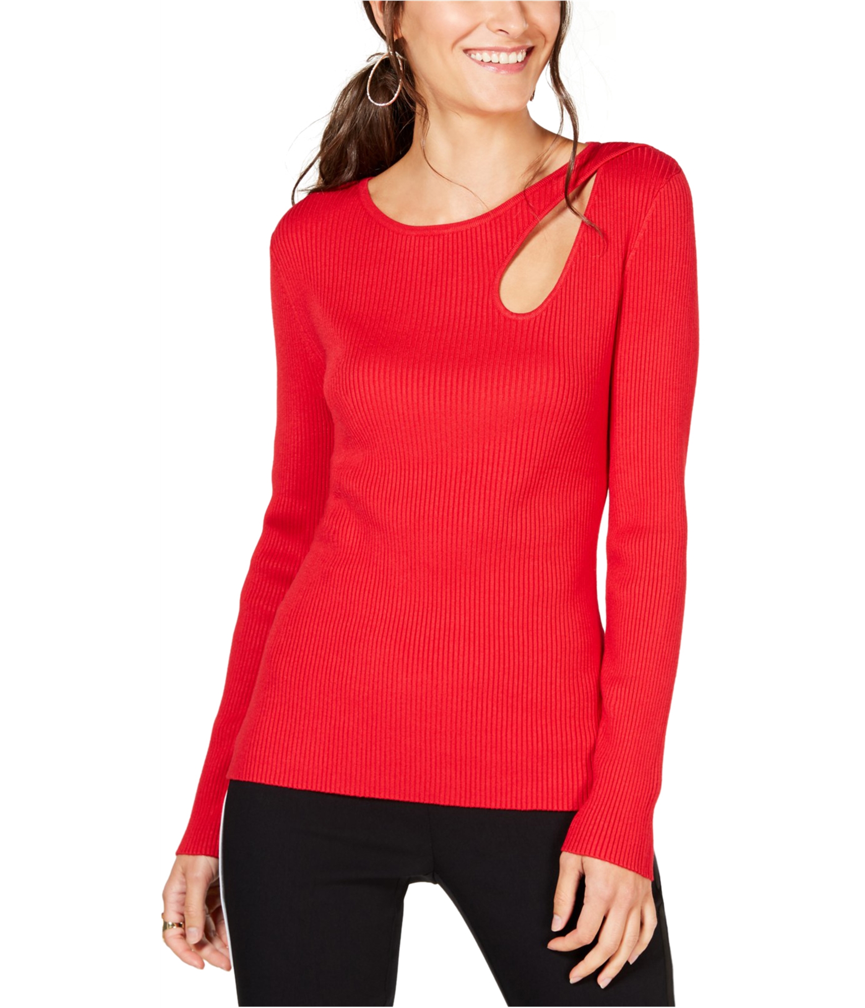 I.N.C Womens Teardrop Cutout Pullover Sweater - Picture 3 of 10